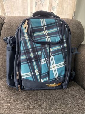 🔥🆕🔥 Apollo Walker 2-Person Picnic Backpack Set - Navy Plaid